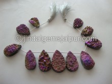 Druzy Faceted Pear Shape Beads